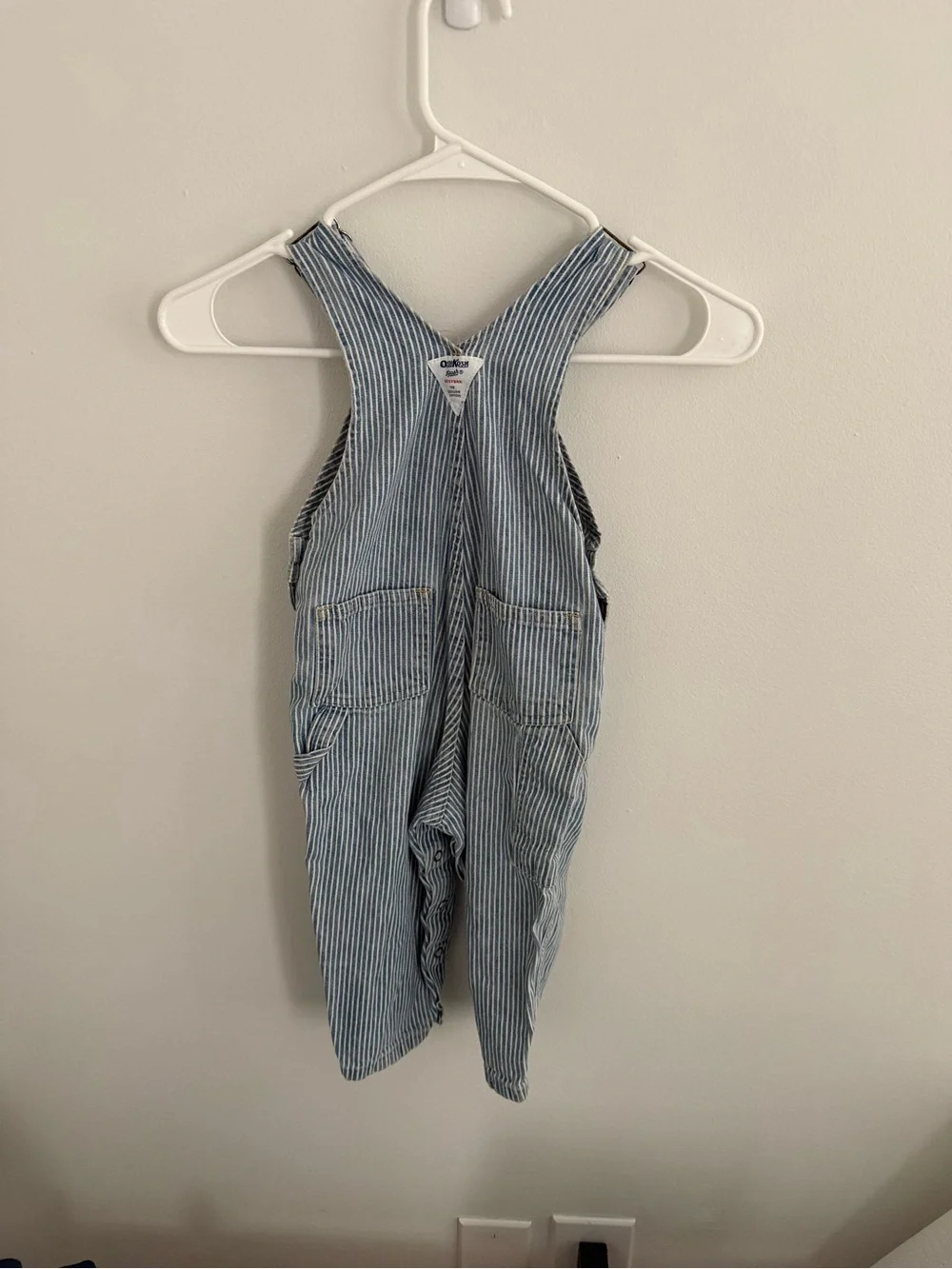 OshKosh B'gosh Blue & White Striped Kids Overalls